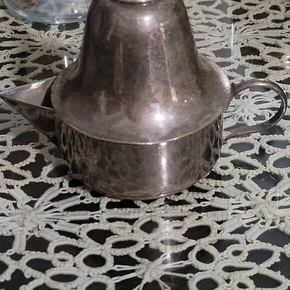 Tea kettle Mini Silver Plated Antique Interesting design Unsigned - Picture 4 of 11